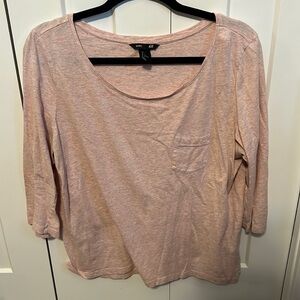 H&M pink 3/4 length sleeve shirt size L